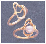 Solid Sterling Silver or 14kt Gold 4-8mm Half Drilled Pearl Blank Ring Size 5-8 shank setting 163-805/143-805