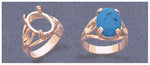 Solid Sterling Silver or 14kt Gold 12x10-25x18 Oval blank Cab (Cabochon) Ring setting Size 8-11, 163-900/143-900