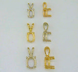 14kt Solid White, Yellow, or Rose Gold 6X4-30X22 Oval Cut Pendant Setting, New, Made in USA 141-050