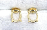 14kt Solid Gold 1 Set (2 pieces) 5x3-12x10 Oval Earrings Setting, New, Made in USA 142-050