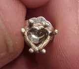 Solid Sterling Silver Or 14kt Gold 1 Set (2 pieces) 4mm-10mm Heart Earrings Setting, New, Made in USA 162-090