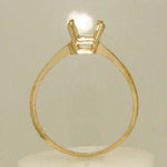 Solid 14kt Gold 6X4, 7x5, 8X6 Emerald Cut Pre-Notched Blank Ring Size 5, 6, 7, or 8 shank setting 143-272