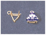 Solid Sterling Silver or 14k Gold 6-14mm Triangle Shape Cast Wire Dangle Pendant or Earrings Setting, 166-080/146-080