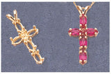Solid Sterling Silver or 14kt Gold Multi Stone Marquise Cross Pendant Setting with Accent, New, Made in USA 161-737
