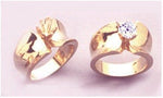 Solid Sterling Silver or 14kt Gold 6-7mm Round Deep Vee Fashion Pre-Notched Blank Ring Size 7 setting 163-418/143-418