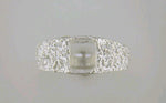 Sterling Silver or Solid 10kt Gold 8x6 Emerald Cut Pre-Notched Blank Nugget Mens Ring Size 10 setting 163-322/143-322