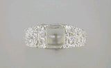 Sterling Silver or Solid 10kt Gold 8x6 Emerald Cut Pre-Notched Blank Nugget Mens Ring Size 10 setting 163-322/143-322