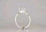 Solid Sterling Silver or 14kt Gold 7-11mm Trillion Cut Vee Shank Pre-Notched Blank Ring Size 7 setting 163-851/143-851