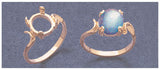 Solid Sterling Silver or 14ktGold 7x5-10x8 Oval blank Cab (Cabochon) Swirl Ring setting Size 5-8, 163-565/143-565