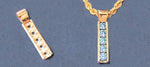 Solid Sterling Silver or Solid 14kt Gold Round 5 Stone Channel Pendant Setting, Made in USA 161-433/141-433