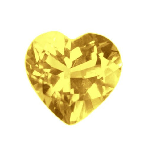 Wholesale, Natural Medium Vivid Yellow Sapphire, 3mm, 4mm, 5mm, Heart VS loose stone, September Birthstone