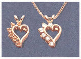 Solid Sterling Silver or 14kt Gold 6 Stone Fancy Heart Pendant Setting, 2mm Round, New, Made in USA 161-245/141-245