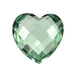 Wholesale, Natural Genuine Prasiolite (Green Amethyst), 12mm Double Heart Checkerboard Cut,  3D Heart, VVS, Loose Stone