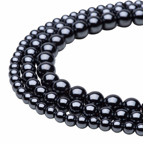 Wholesale, Natural Hematite Beads 16" Strand, Top Quality 3mm-12mm