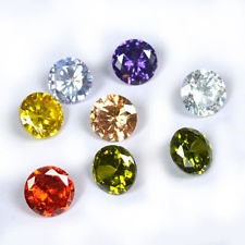 Wholesale, Cubic Zirconia (CZ), 2-12mm Round Diamond Cut, Pink