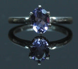 Solid Sterling Silver or Solid 14kt White or Yellow Gold 1ct Natural Amethyst 7x5 Oval Ring Size 7 Solitare VVS Eye Clean