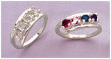Sterling Silver or 10kt Gold 2, 3, 4, or 5 Stone Mothers Pre-Notched Blank Ring Sz 7, setting 163-352-55/143-352-55