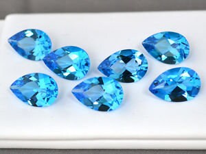 Wholesale, Natural African Swiss Blue Topaz, 7x5, 8x5, 9x6, 10x7, 12x8, or 13x9mm Pear Cut, VVS Eye Clean, Loose Stone