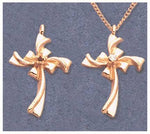 Solid Sterling Silver or 14kt Gold Round Cross Pendant Setting, New, Made in USA 161-732/141-732