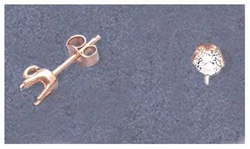 Solid Sterling Silver or 14kt Gold 1 Set (2 pieces) 3-5mm Round Earrings Dangle Setting with open hoop/ring, USA 162-115/142-115