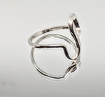 Sterling Silver or 14kt Gold Freeform Swirl Ring Shank Size 7 setting DYI Jewelry,  Fashion Ring 168-012/148-012