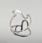 Sterling Silver or 14kt Gold Freeform Swirl Ring Shank Size 7 setting DYI Jewelry,  Fashion Ring 168-012/148-012