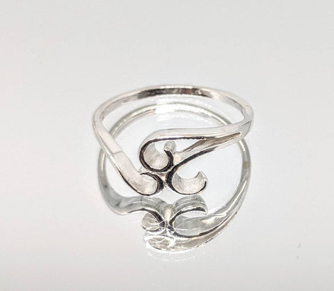 Sterling Silver or Solid 14kt Gold Freeform Swirl Ring Shank Size 7 setting DYI Jewelry,  Fashion Ring 168-011/148-011