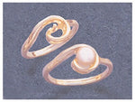 Solid Sterling Silver or 14kt Gold 5-6mm Half Drilled Pearl Blank Ring Size 5-8 shank setting 163-801/143-801
