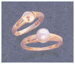 Solid Sterling Silver or Solid 14kt White or Yellow Gold 4-8mm Half Drilled Pearl Blank Ring Size 5-8 shank setting 163-804/143-804