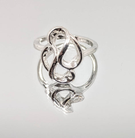 Sterling Silver or 14kt Gold Freeform Swirl Ring Shank Size 7 setting DYI Jewelry,  Fashion Ring 168-047/148-047