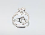 Sterling Silver or 14kt Gold Freeform Heart Ring Shank Size 7 setting DYI Jewelry,  Fashion Ring 168-018/148-018