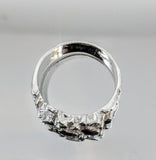 Sterling Silver or 14kt Gold Nugget Freeform Ring Shank Size 7 setting DYI Jewelry,  Fashion Ring 168-062/148-062