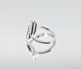 Sterling Silver or 14kt Gold Freeform Ring Shank Size 7 setting DYI Jewelry,  Fashion Ring 168-030/148-030