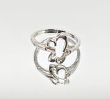 Sterling Silver or Solid 14kt Gold Heart Freeform Ring Shank Size 7 setting DYI Jewelry,  Fashion Ring 168-023/148-023