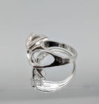 Sterling Silver or 14kt Gold Double Tear Freeform Ring Shank Size 7 setting DYI Jewelry,  Fashion Ring 168-024/148-024