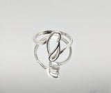 Sterling Silver or 14kt Gold Double Tear Freeform Ring Shank Size 7 setting DYI Jewelry,  Fashion Ring 168-024/148-024