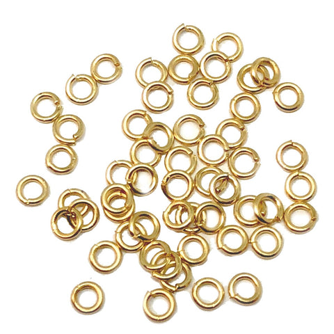 Gold Filled 4.5, 5.5mm Round  or 4x3, 5x3.5 Oval Jump Rings 10pks Open Jewelry making Bulk, Wholesale, Craft Supplies, Affordable Gold
