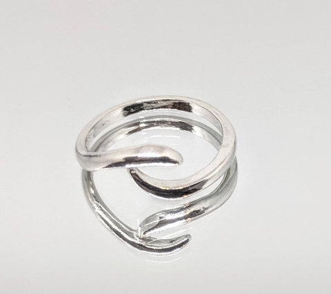 Sterling Silver or 14kt Gold Freeform Swirl Ring Shank Size 7 setting DYI Jewelry,  Fashion Ring 168-045/148-045