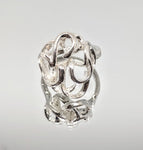 Sterling Silver or 14kt Gold Freeform Swirl Ring Shank Size 7 setting DYI Jewelry,  Fashion Ring 168-048/148-048
