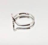 Sterling Silver or 14kt Gold Freeform Ring Shank Size 7 setting DYI Jewelry,  Fashion Ring 168-015/148-015