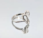 Sterling Silver or Solid 14kt Gold Freeform Free Open Ring Shank Size 7 setting DYI Jewelry,  Fashion Ring 168-021/148-021