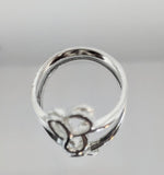 Sterling Silver or Solid 14kt Gold Freeform Free Open Ring Shank Size 7 setting DYI Jewelry,  Fashion Ring 168-021/148-021