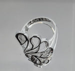 Sterling Silver or 14kt Gold Multi swirl Freeform Ring Shank Size 7 setting DYI Jewelry,  Fashion Ring 168-057/148-057