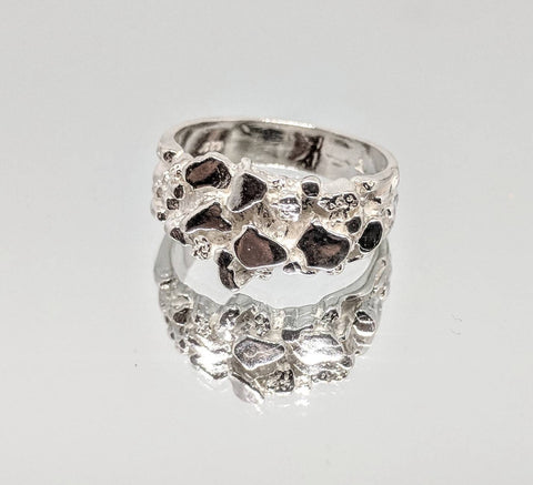 Sterling Silver or 14kt Gold Nugget Freeform Ring Shank Size 7 setting DYI Jewelry,  Fashion Ring 168-062/148-062