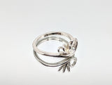 Sterling Silver or 14kt Gold Looped Freeform Ring Shank Size 7 setting DYI Jewelry,  Fashion Ring 168-025/148-025