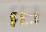 Solid Sterling Silver or Solid 14kt White, Yellow, or Rose Gold 4-8mm Heart Natural Vivid Green Peridot Earrings, VVS Eye Clean, Birthstone