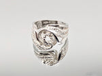 Sterling Silver or 14kt Gold Freeform Textured Ring Shank Size 7 setting DYI Jewelry,  Fashion Ring 168-082/148-082