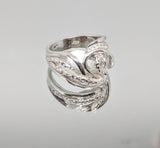 Sterling Silver or 14kt Gold Freeform Textured Ring Shank Size 7 setting DYI Jewelry,  Fashion Ring 168-082/148-082