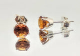 Solid Sterling Silver or 14kt Yellow, White, or Rose Gold Natural Golden Citrine Round Stud Earrings, 2-6mm Birthstone, Tiny earrings