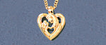 Sterling Silver or 14kt White or Yellow Gold Light Madonna Puffy Heart Pendant with chain, New, Made in USA 141-431